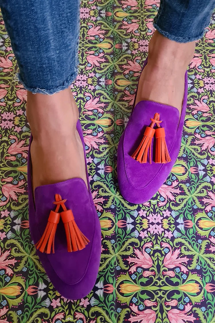 Rina – Elegant Purple Tassel Loafer