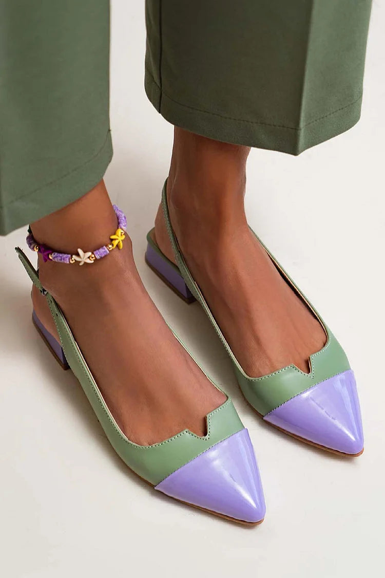 VITTORIA | Elegant ballet flats with pointed toe and two-tone details for a refined style
