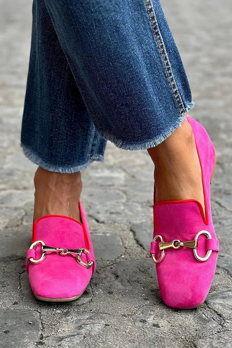 Nia – Elegant Fluorescent Loafer with Metallic Detail