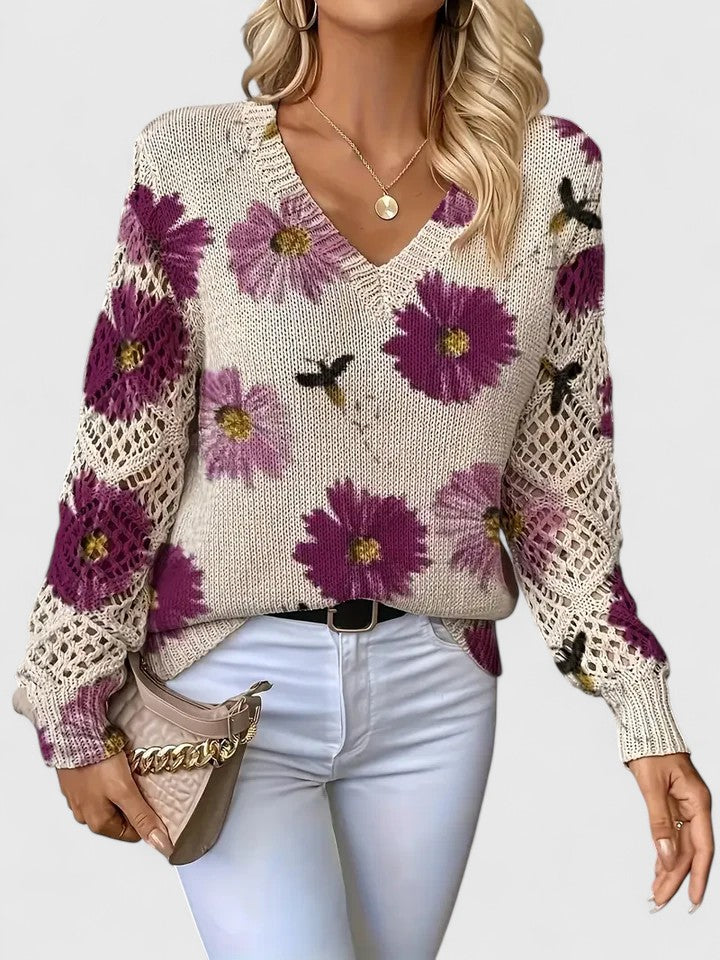 Aurélie – Timeless Floral Sweater