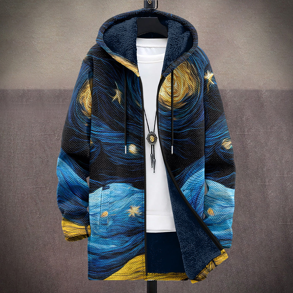 Frederik – Elegant Starry Night Hooded Jacket