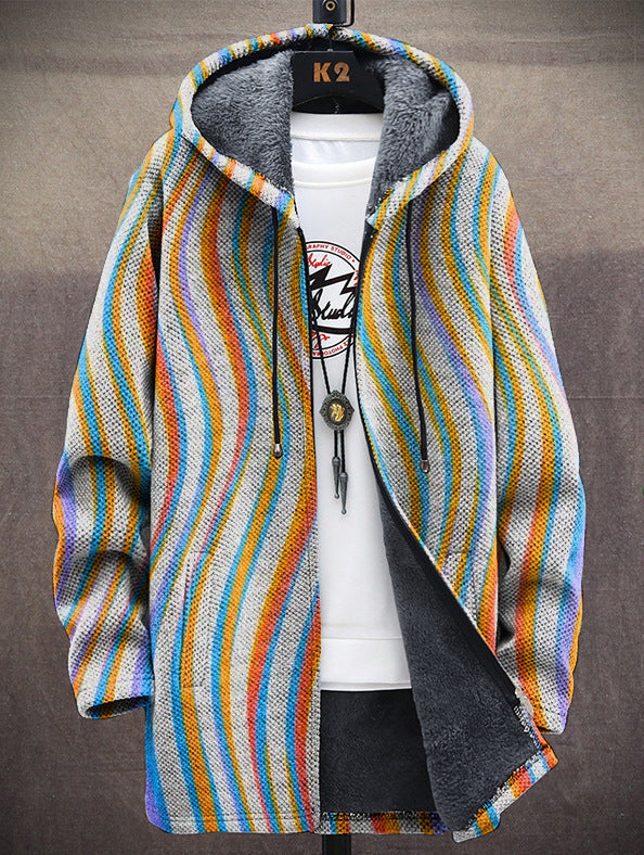 Frigg – Elegant Flowing Stripes Hoodie