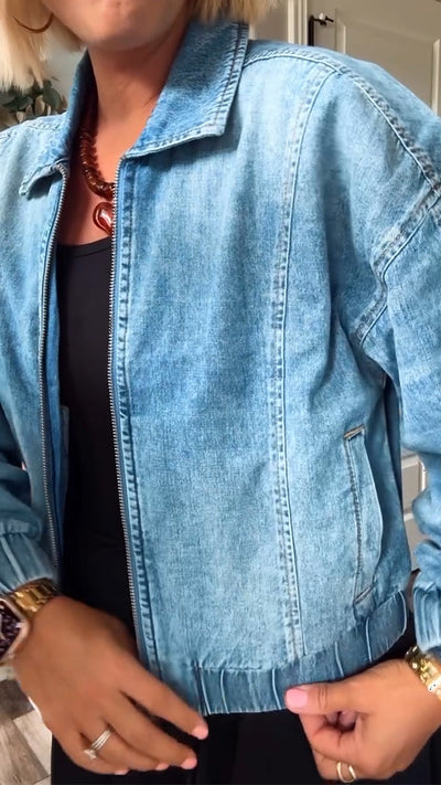 Valentina | Timeless Denim Zip Jacket