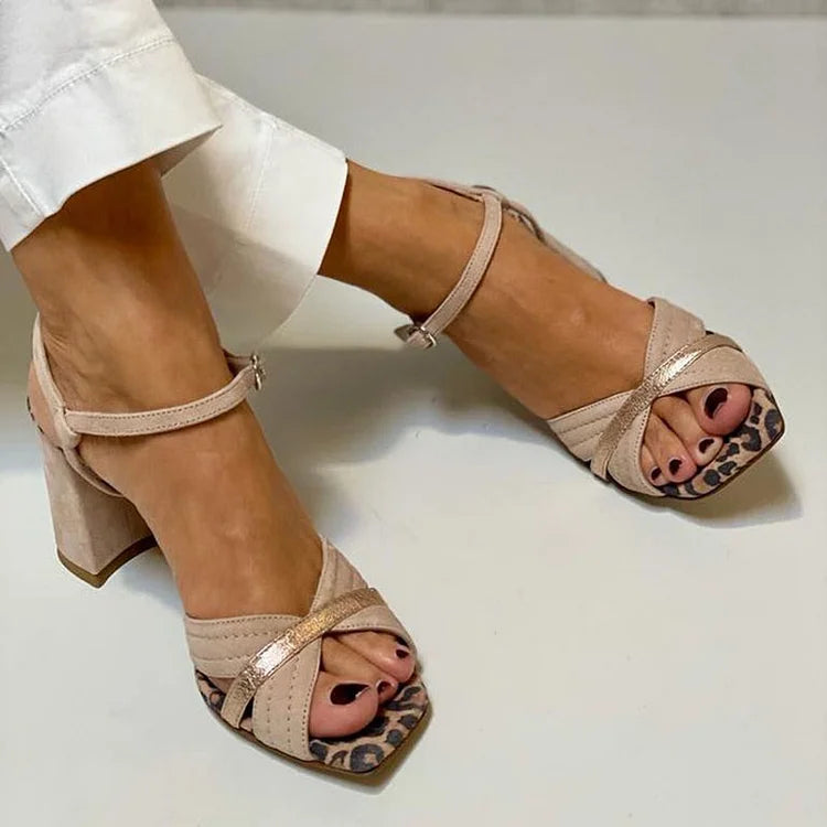DALIA | HEEL SANDALS WITH CROSS STRAP
