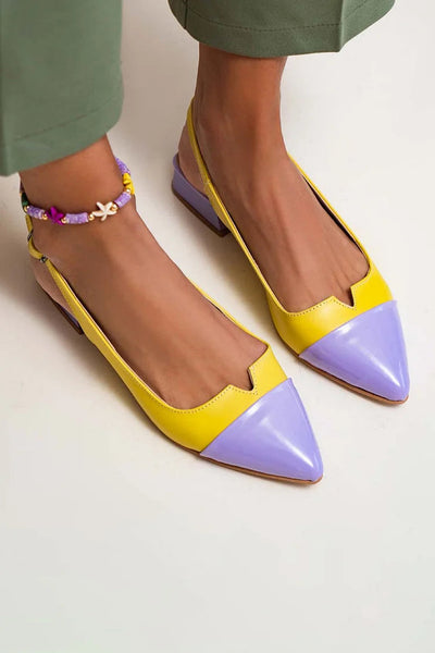 VITTORIA | Elegant ballet flats with pointed toe and two-tone details for a refined style