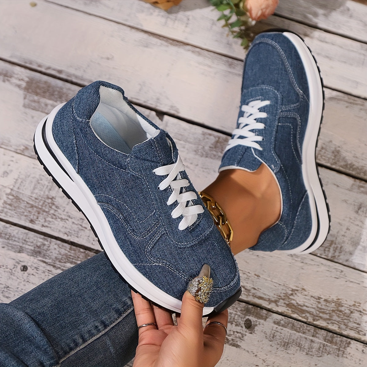 Lizzy™ – Elegant Orthopedic Denim Sneakers