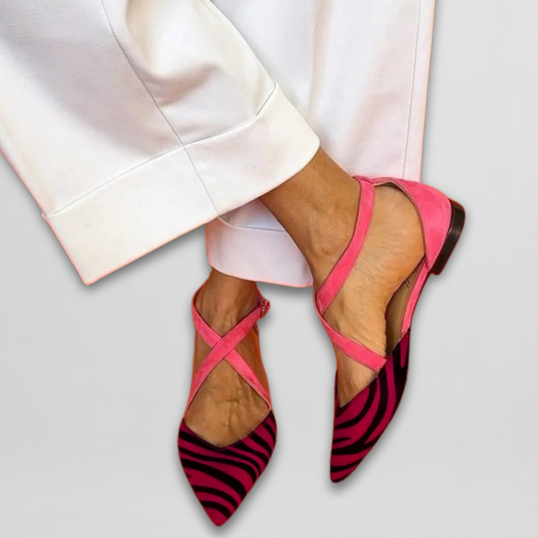 Élise™ – Elegant Ballet Flats with Straps