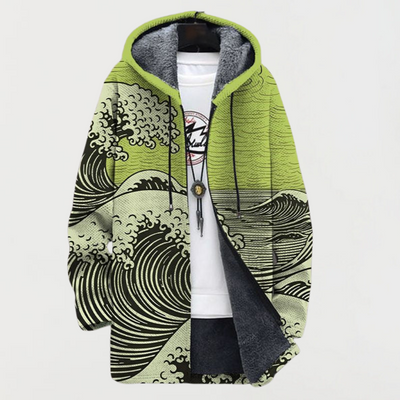 Kai – Elegant Wave Art Hoodie
