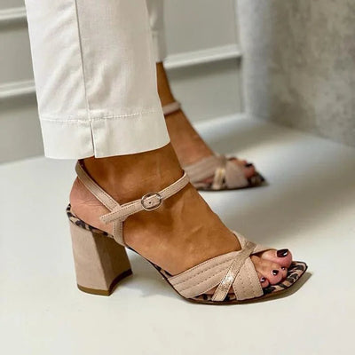 DALIA | HEEL SANDALS WITH CROSS STRAP