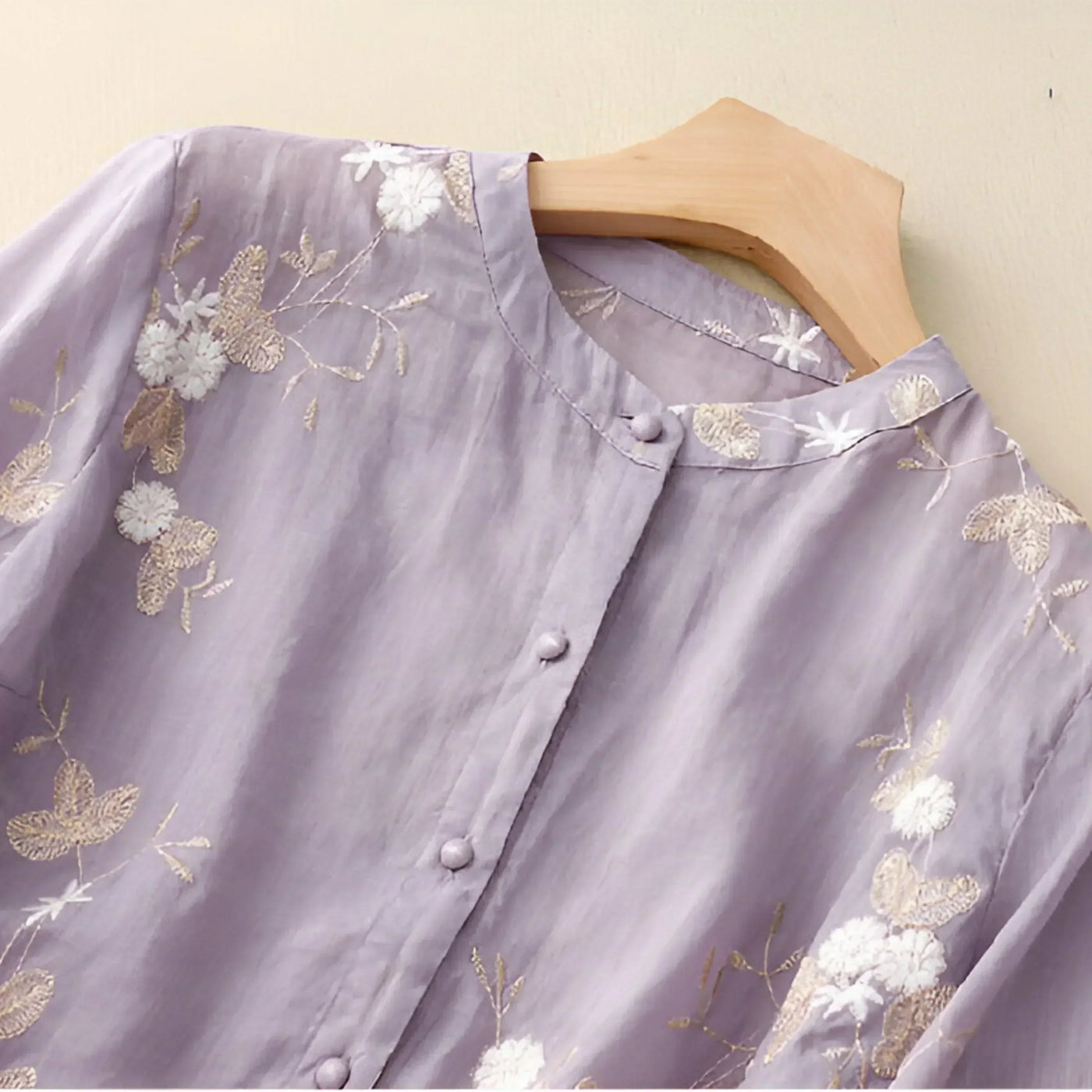 Celest - Floral Embroidered Cotton Top