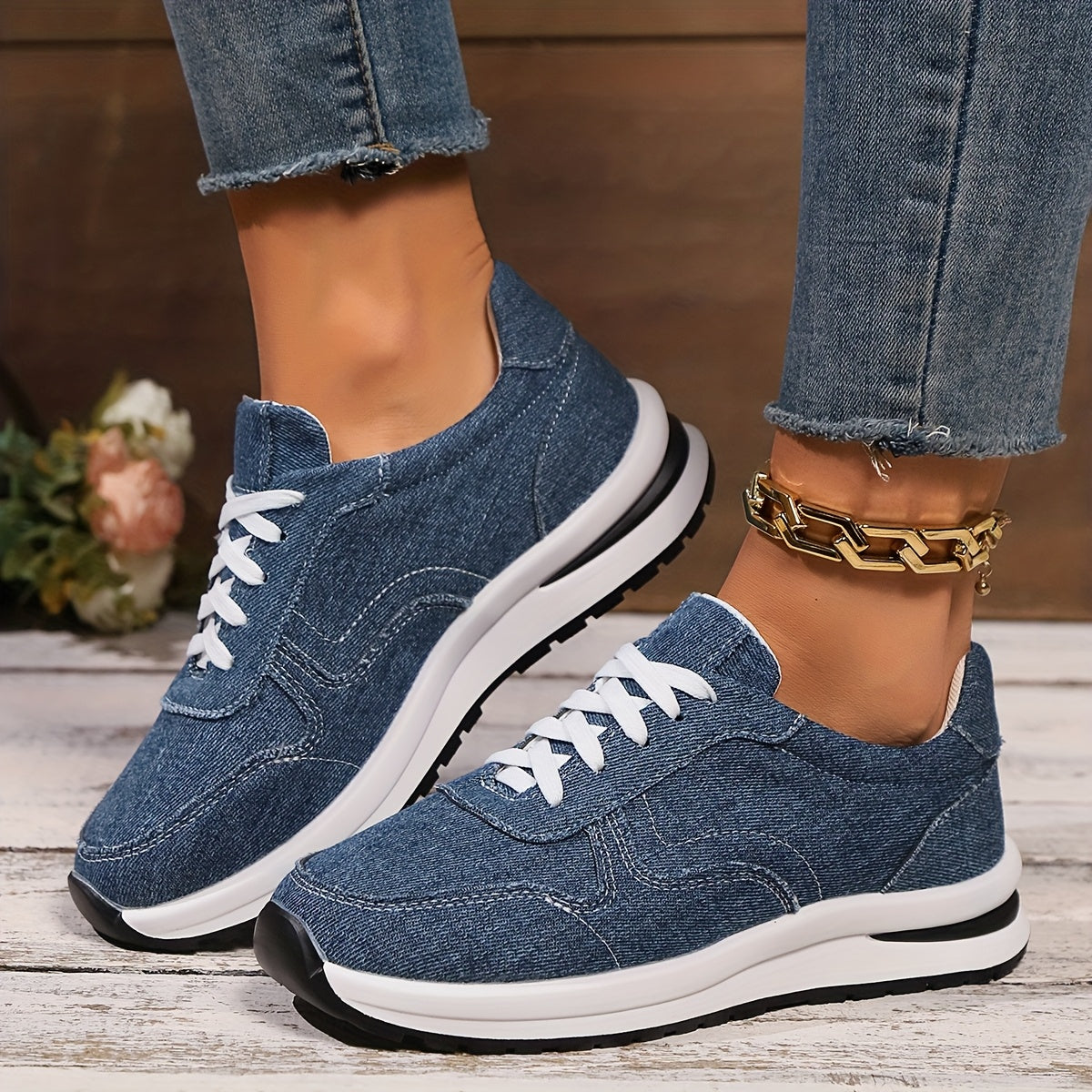 Lizzy™ – Elegant Orthopedic Denim Sneakers