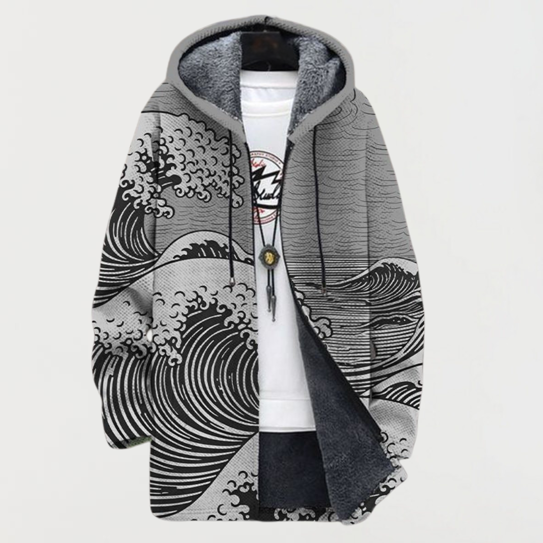 Kai – Elegant Wave Art Hoodie