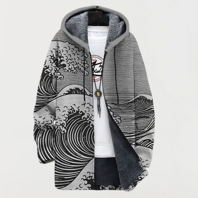 Kai – Elegant Wave Art Hoodie