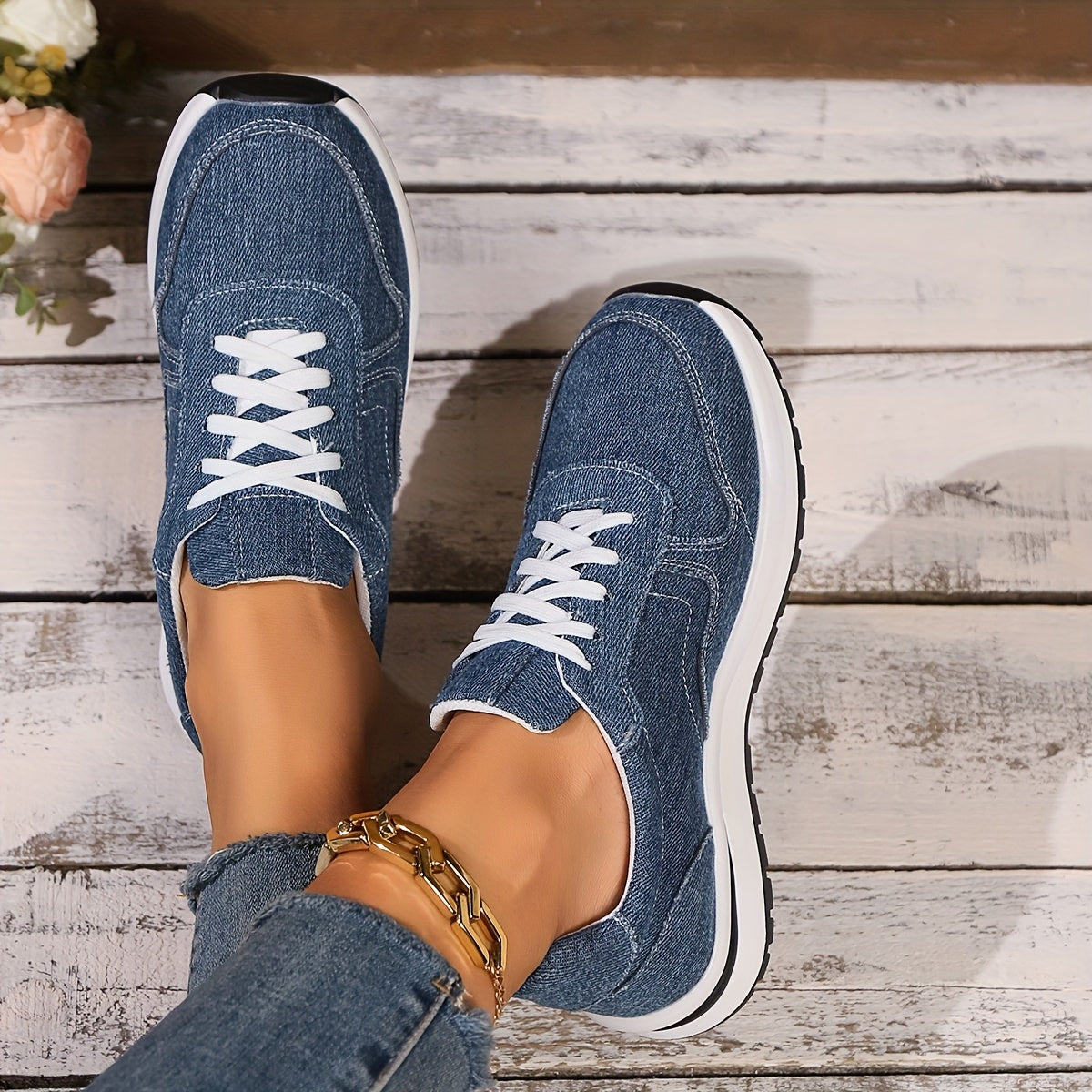 Lizzy™ – Elegant Orthopedic Denim Sneakers