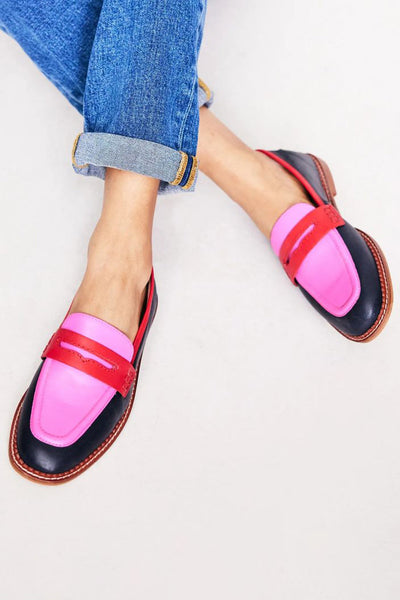 Faius™ – Elegant Black Loafers with Colourful Accents