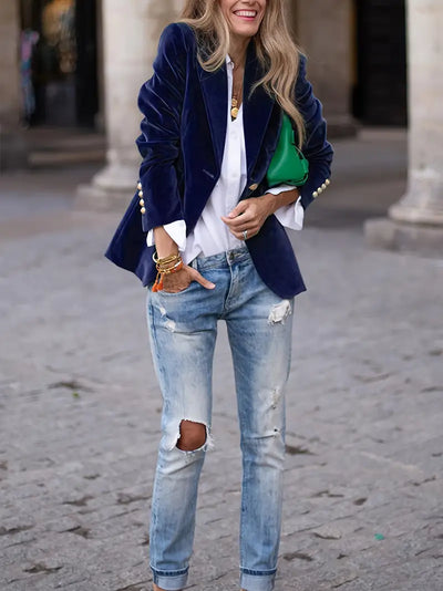 Savannah™ - Elegant Velour Blazer
