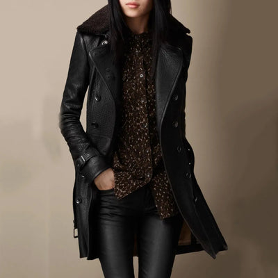 Victoria™ – Elegant Leather Coat