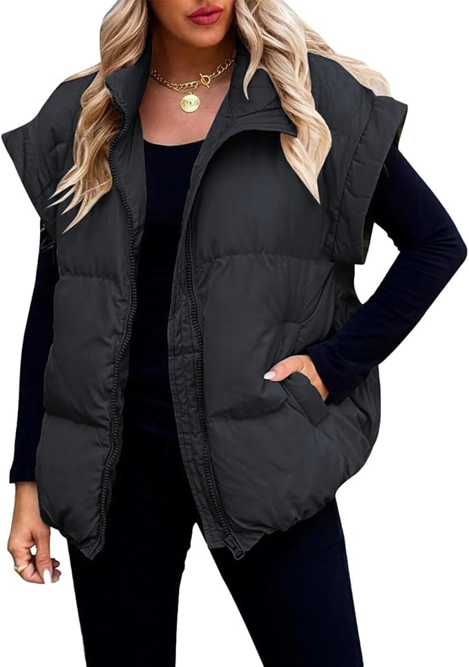 Charlotte™ - Warm Soft Puffer Solid Short Sleeve Jacket