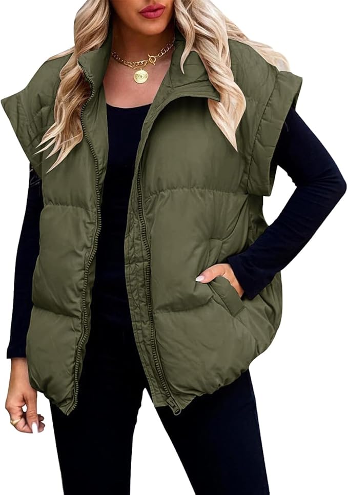 Charlotte™ - Warm Soft Puffer Solid Short Sleeve Jacket