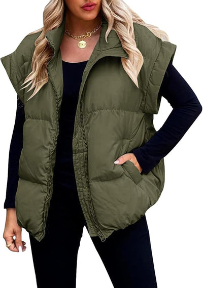 Charlotte™ - Warm Soft Puffer Solid Short Sleeve Jacket