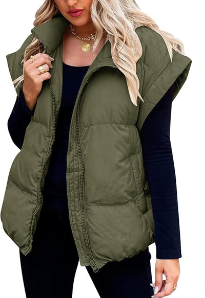 Charlotte™ - Warm Soft Puffer Solid Short Sleeve Jacket
