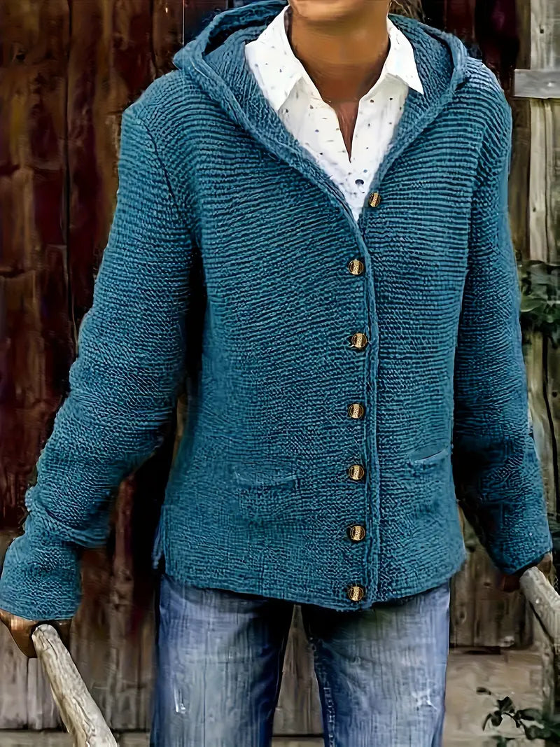Bressan – Elegant Cardigan with Long Sleeves and Hood