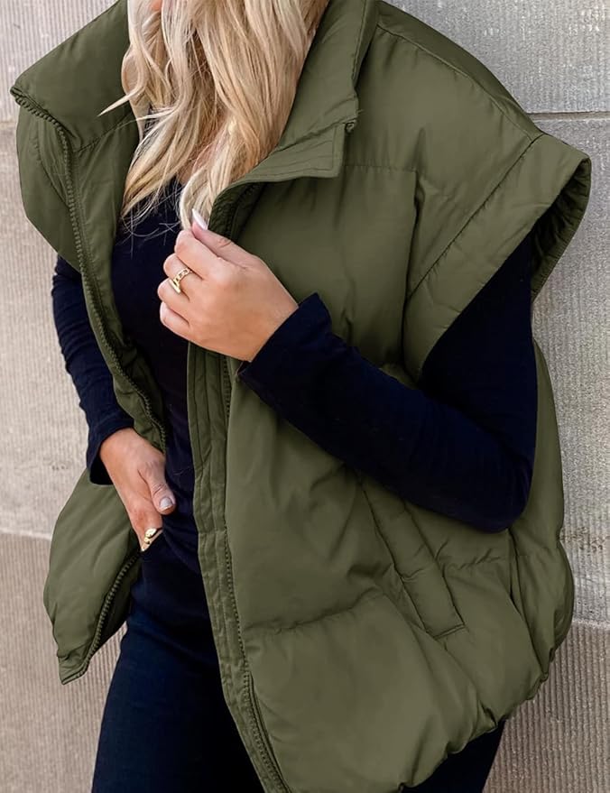 Charlotte™ - Warm Soft Puffer Solid Short Sleeve Jacket
