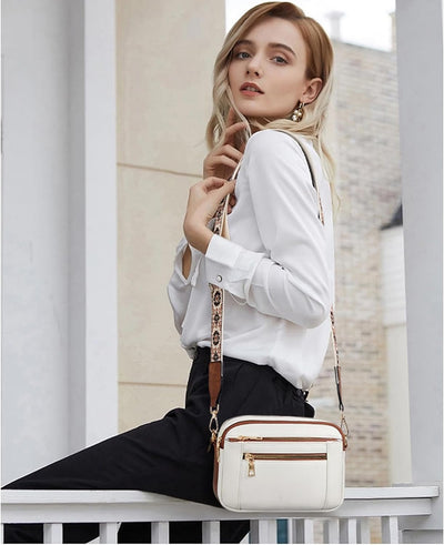 Erikka | Elegant crossbody bag with patterned adjustable strap