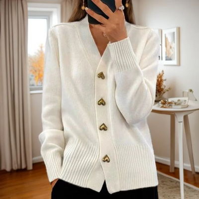 ADELE – Timeless Heart Button Cardigan