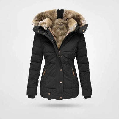 Elvira™ – Winter Jacket with Fur Collar and Slim Fit