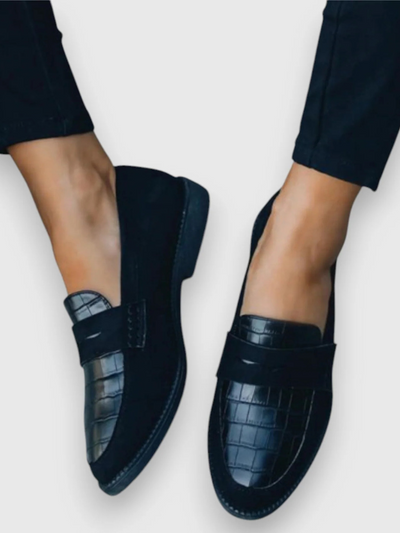 AVA – Elegant Croc-Detail Orthopedic Loafers