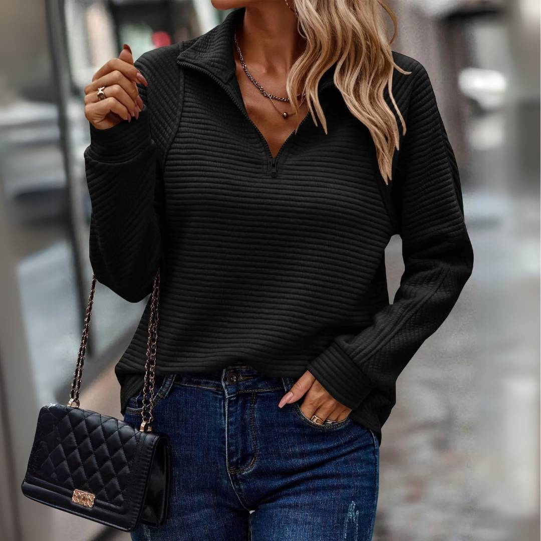Suzanne – Elegant Half-Zip Sweater