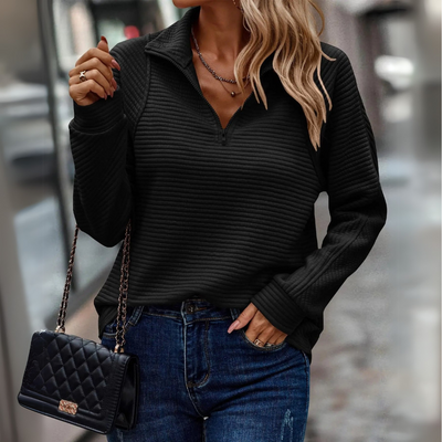 Suzanne – Elegant Half-Zip Sweater