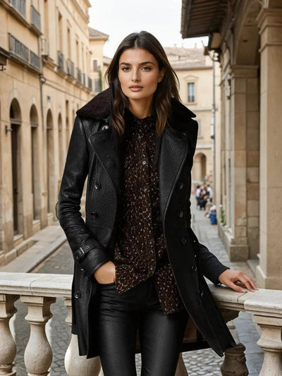 Victoria™ – Elegant Leather Coat