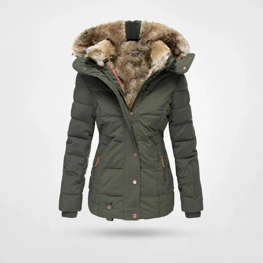 Elvira™ – Winter Jacket with Fur Collar and Slim Fit
