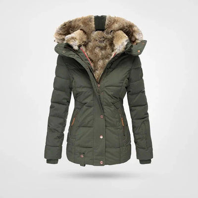 Elvira™ – Winter Jacket with Fur Collar and Slim Fit