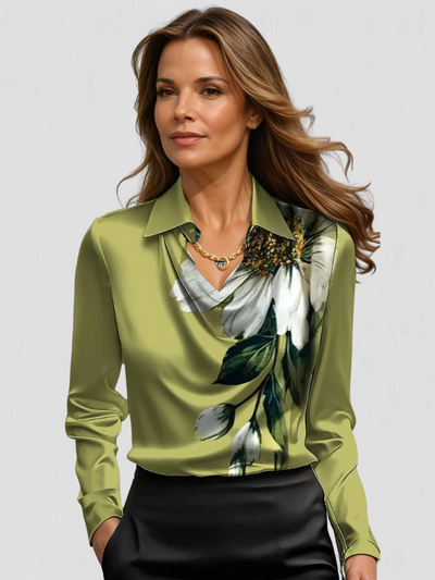 Melody – Elegant Satin Drape Blouse