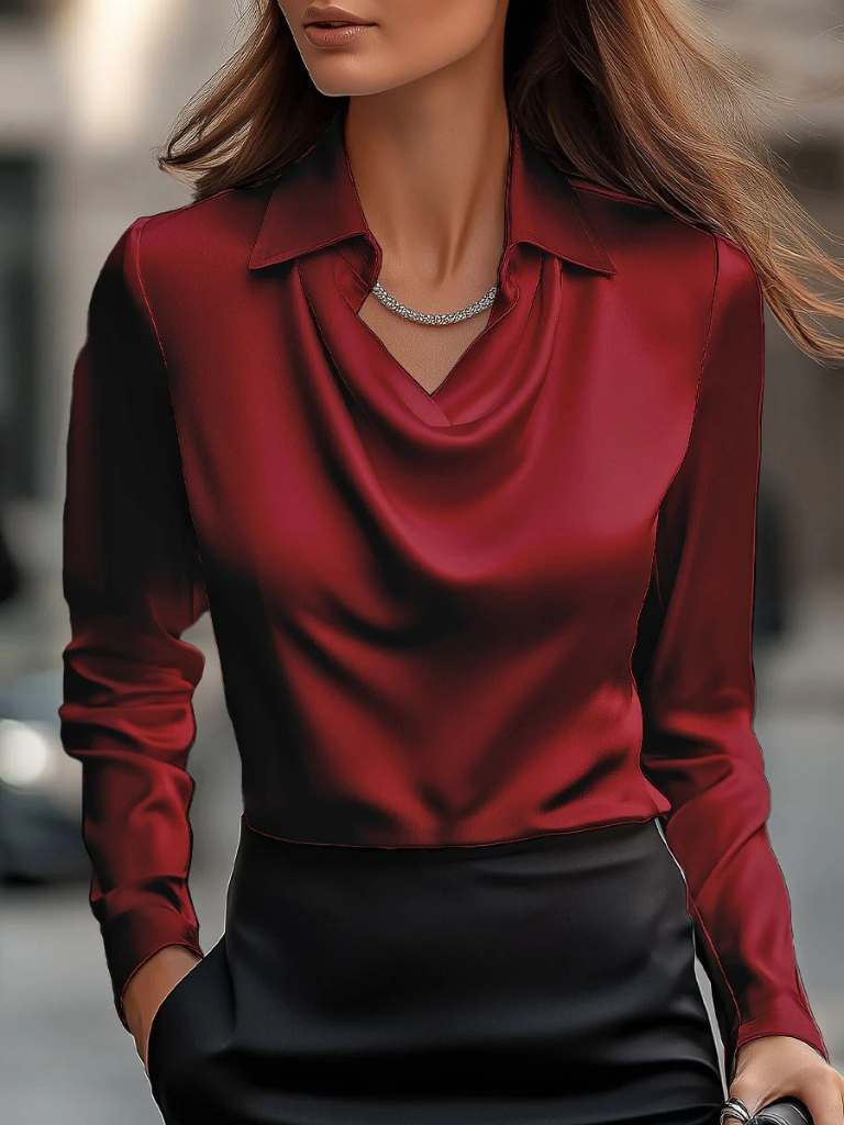 Melody – Elegant Satin Drape Blouse
