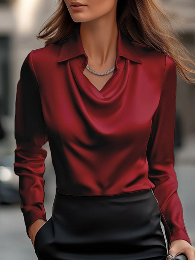 Melody – Elegant Satin Drape Blouse