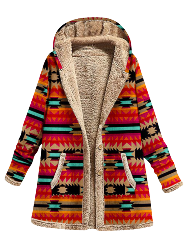 AURORA – Elegant Cozy Print Coat