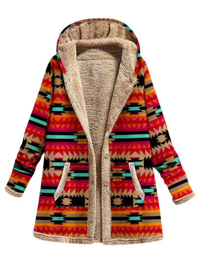 AURORA – Elegant Cozy Print Coat
