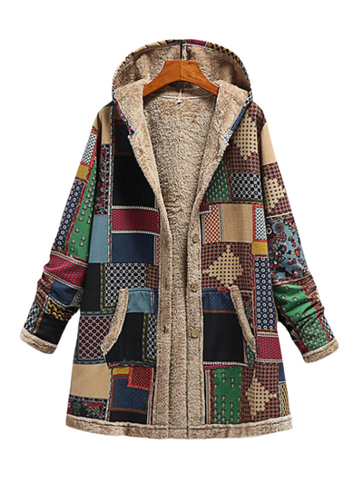 AURORA – Elegant Cozy Print Coat