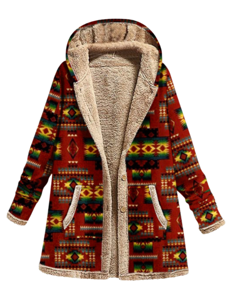 AURORA – Elegant Cozy Print Coat