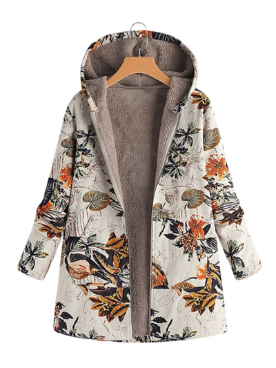 AURORA – Elegant Cozy Print Coat