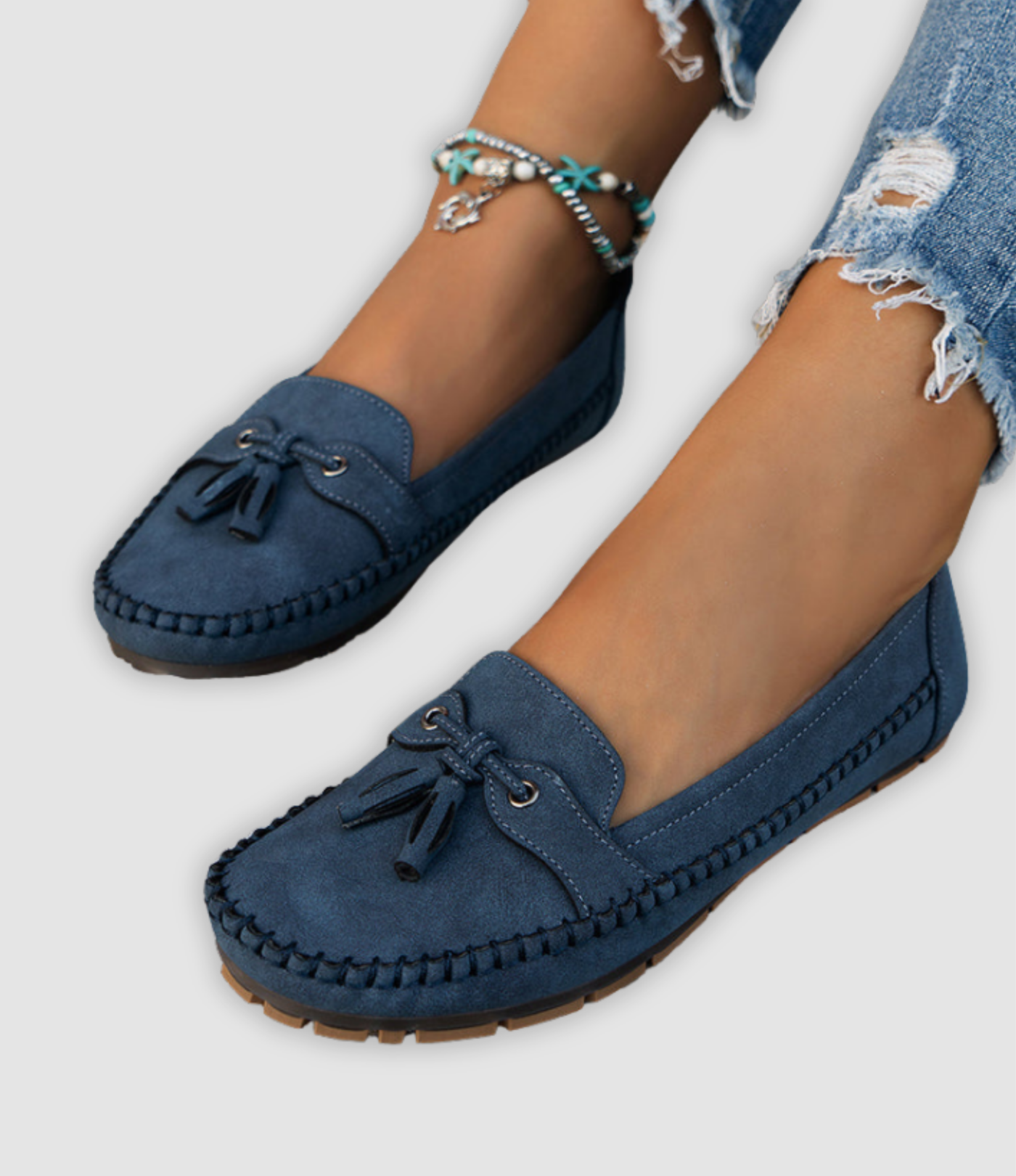 Angel - Classic Suede Loafers with Tassel Detail