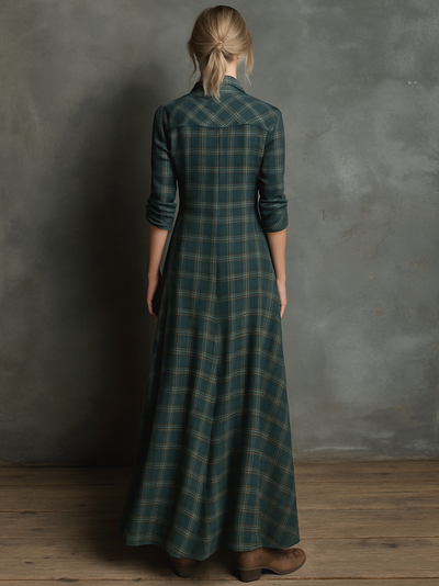 Striped Maxi Dress – Elegant Striped Maxi Dress with Lapel