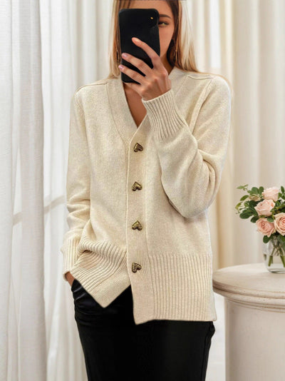 ADELE – Timeless Heart Button Cardigan