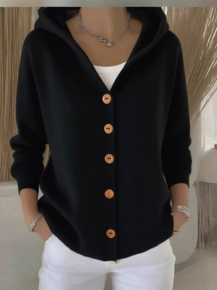 Nylah – Elegant Hooded Vest with Buttons