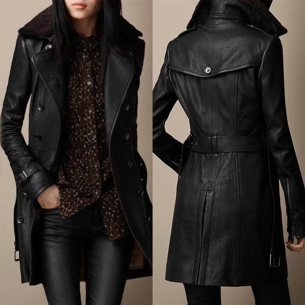 Victoria™ – Elegant Leather Coat