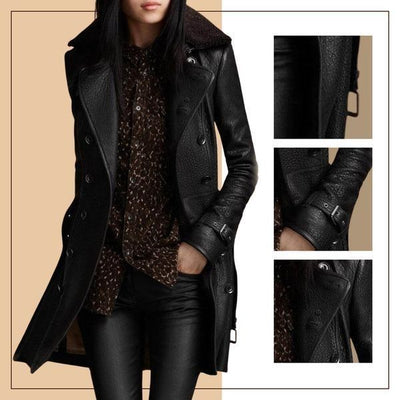 Victoria™ – Elegant Leather Coat